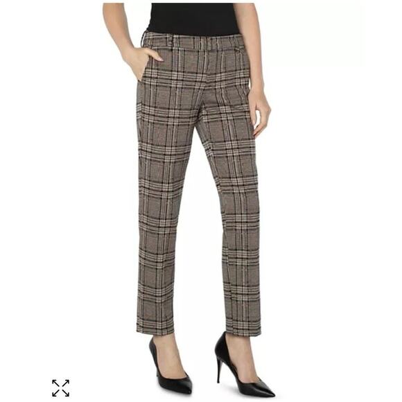 Liverpool Kelsey Plaid Brown Pants size 10/30 Petite - Picture 1 of 14